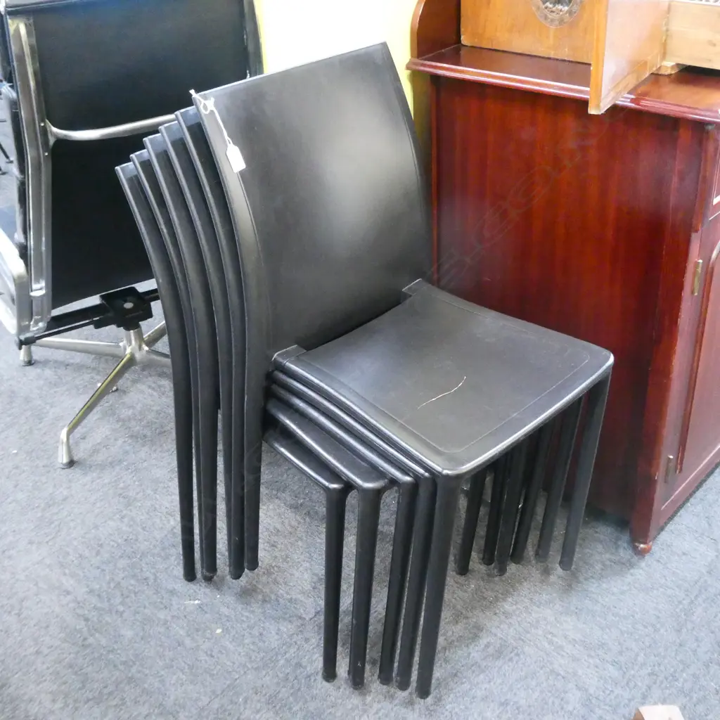 X6 BLACK ITALIAN STACKER CHAIRS - GABER 'MOON' CHAIRS Image 1++