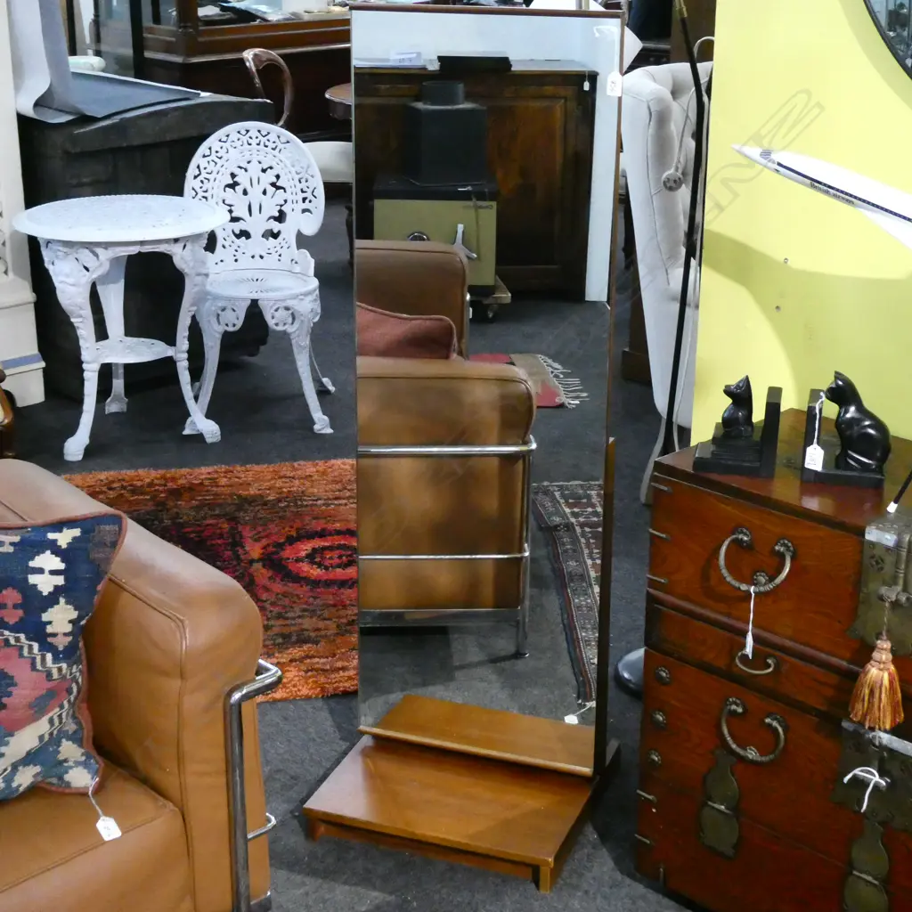 TEAK MID CENTURY FLOOR STANDING MIRROR 1380X440 - MADE BY STAG FURNITURE Image 1++
