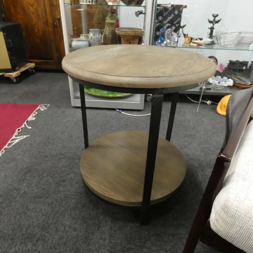 MODERN SMALL SIDE TABLE 2 CIRCULAT TIERS Image 1++