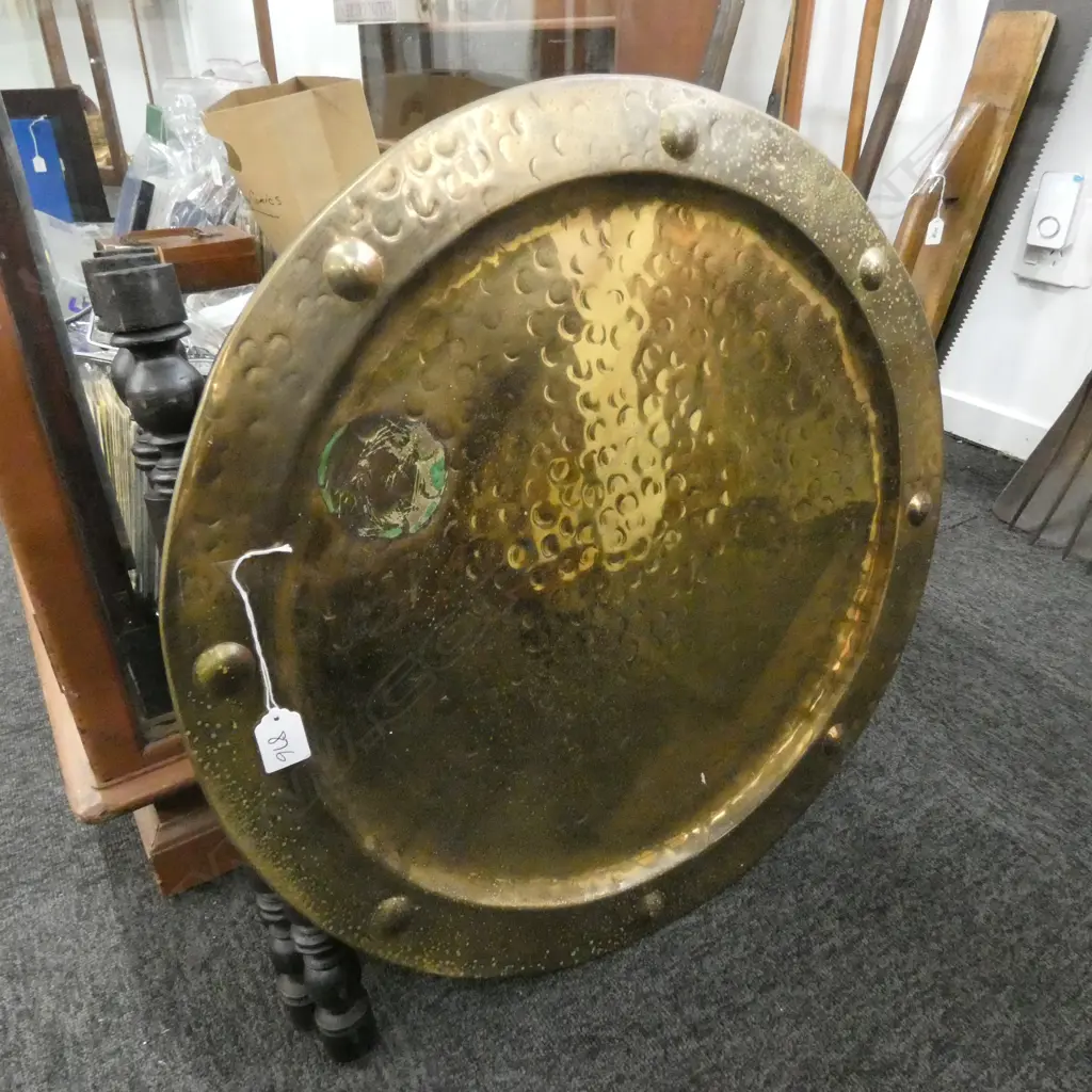 BRASS TOPPED FOLDING TABLE D 590 MM Image 1++