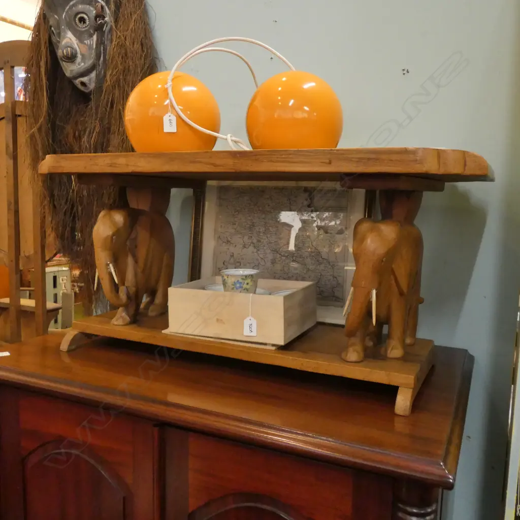 WEST AFRICAN ELEPHANT TABLE (tusks loose)930 x 450 x 420mm Image 1++