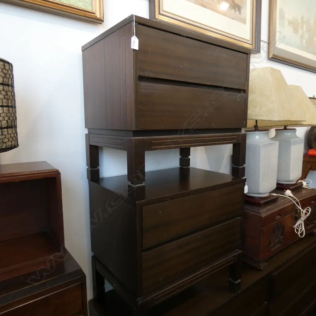 PR DANSKE MOBLER BEDSIDE TABLES W. 590 D. 395 H. 555MM Image 1++