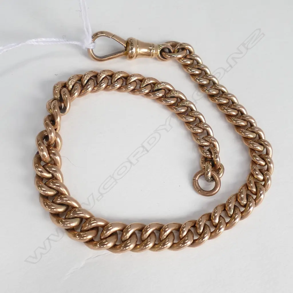 9ct GOLD CHAIN BRACELET w 9ct DOG CLIP 8.18gm Image 1++