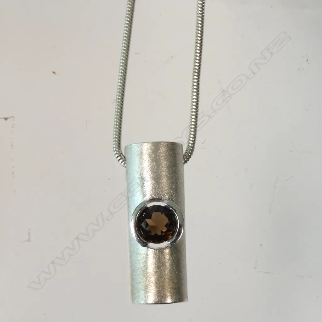 925 SILVER SMOKEY QUARTZ PENDANT, HAND CRAFTED Image 1++