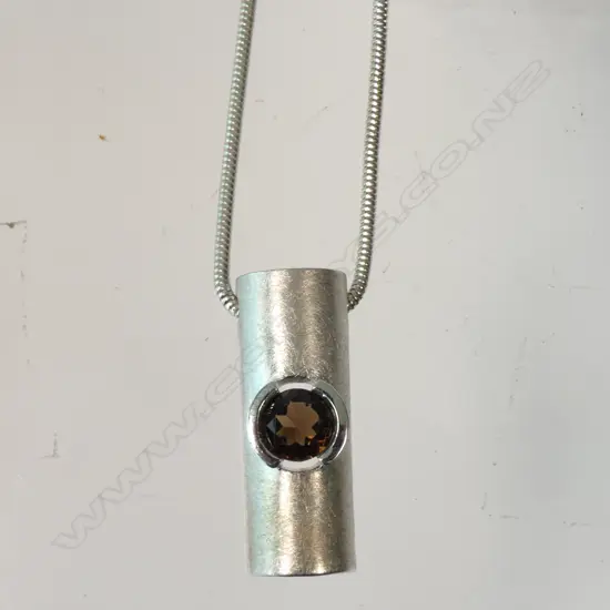 925 SILVER SMOKEY QUARTZ PENDANT, HAND CRAFTED