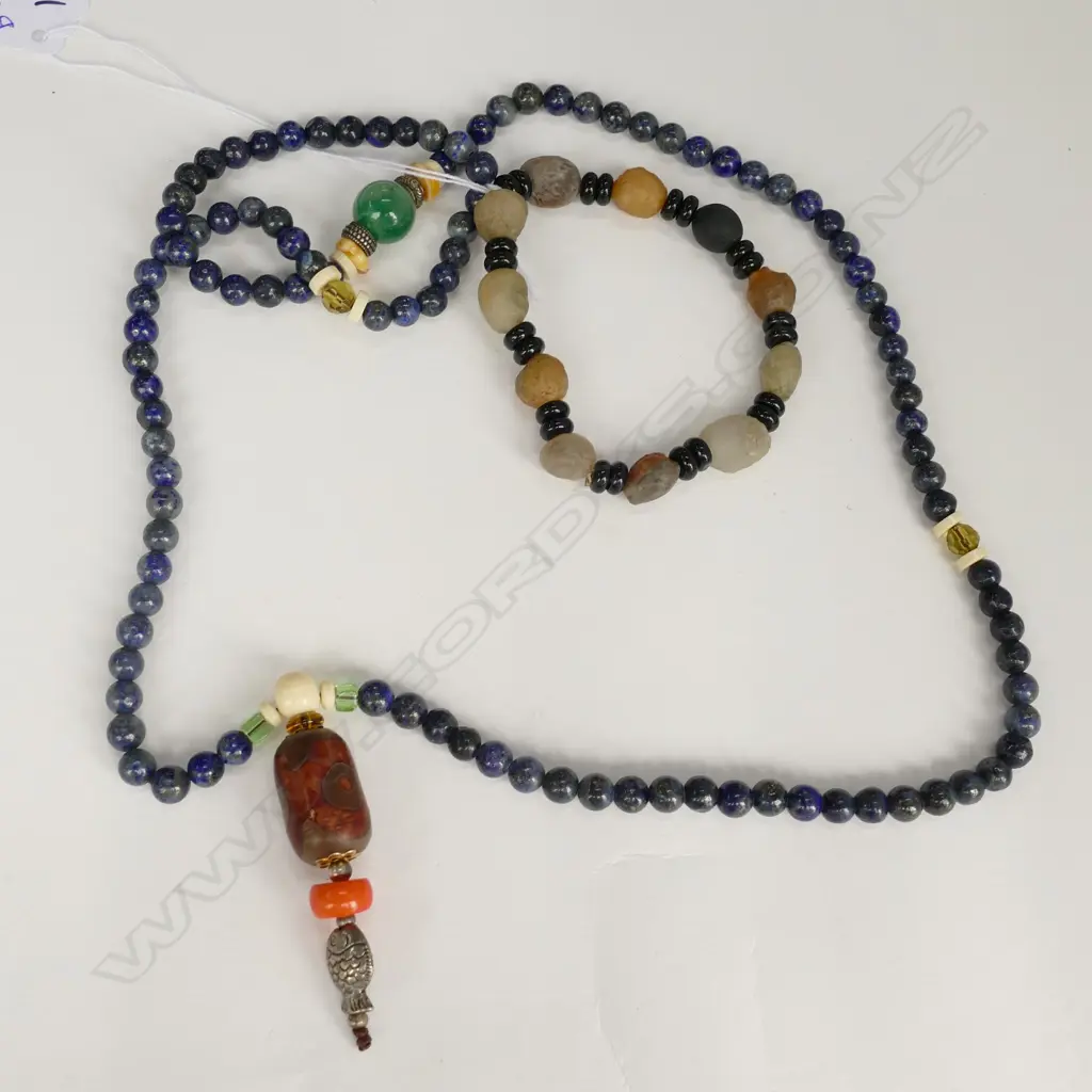 LAPIS LAZULI NECKLACE AND STONE BRACELET Image 1++