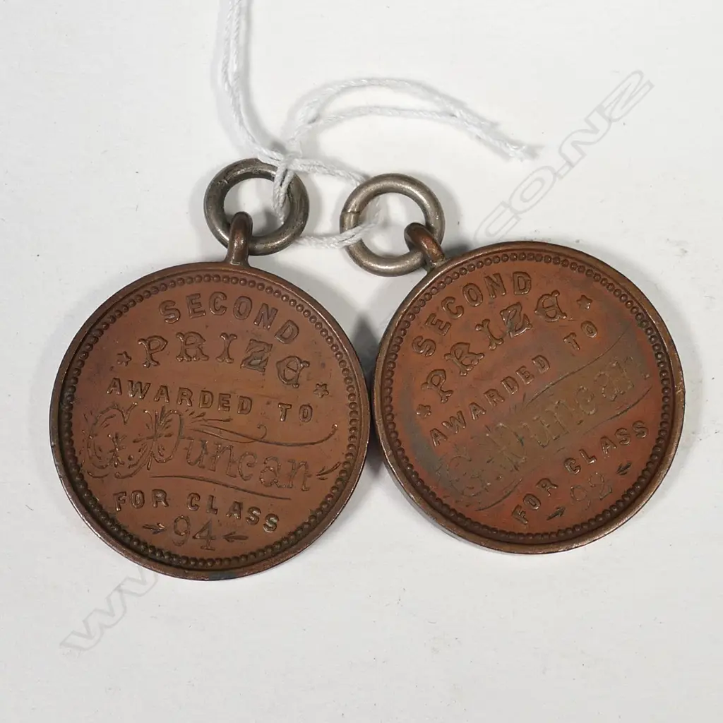 TWO ANTON TUTENBERG BRONZE KENNEL CLUB MEDALS 1901 Image 1++