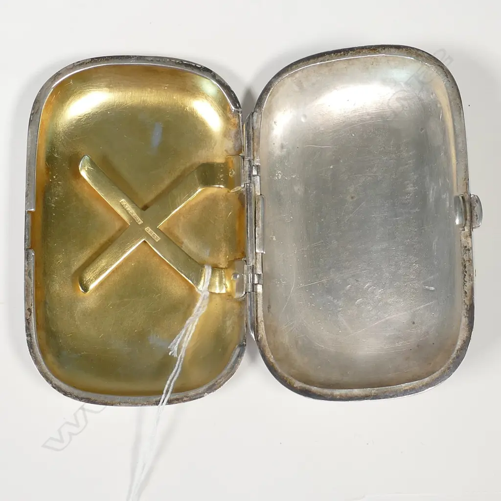 UNMARKED SILVER CIGARETTE CASE, STAMPED KOHN AUCKLAND 108.15GM Image 1++