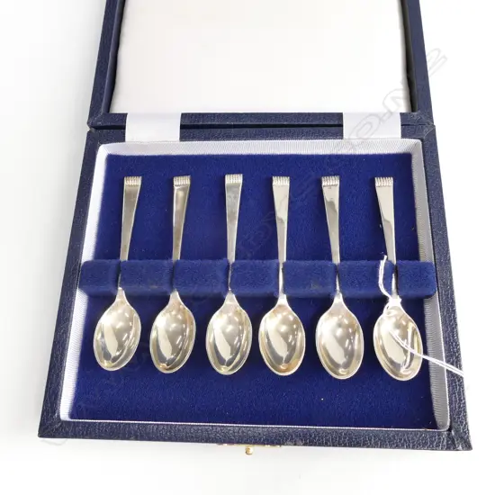 CASED SET OF 6 SILVER COFFEE SPOONS, SHEFFIELD 1994 BY COOPER BROS. & SONS