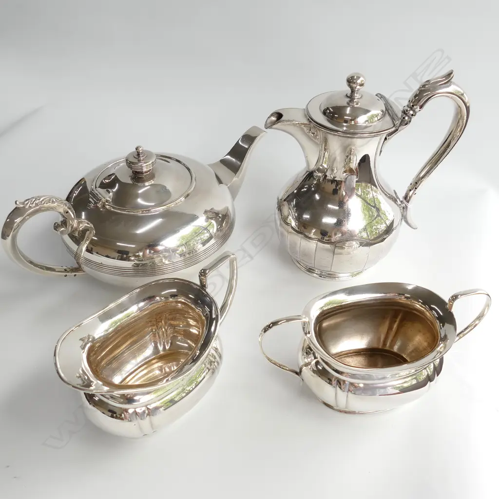 HARLEQUIN SILVER PLATE 4-PIECE TEASET Image 1++