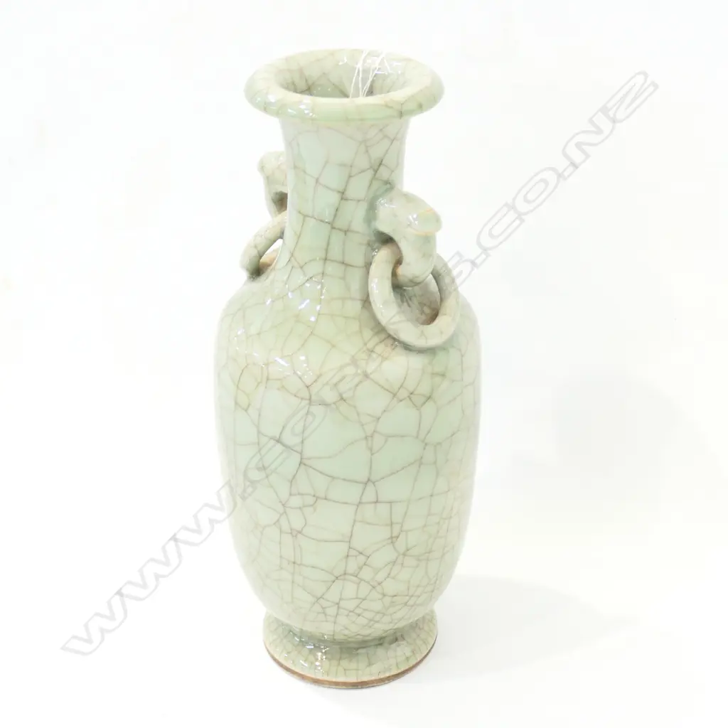CELADON CRACKLE GLAZED VASE Image 1++