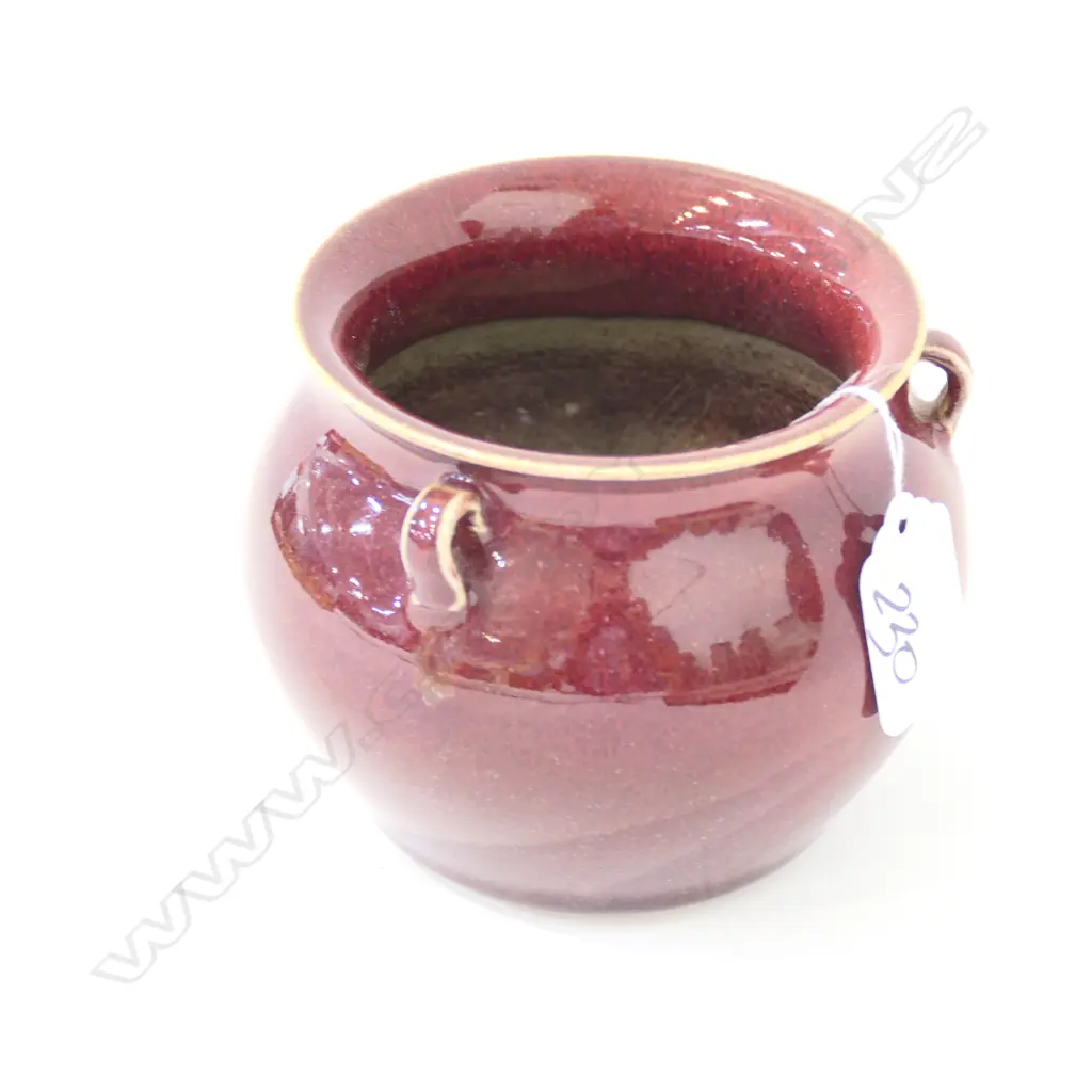CHINESE SANG DE BOUEF JAR WITH LUG HANDLES Image 1++