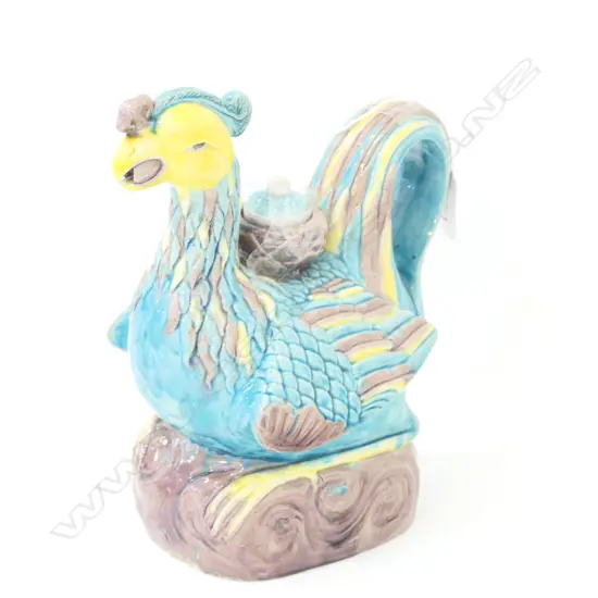 CHINESE WUCAI PORCELAIN PHOENIX WINE EWER