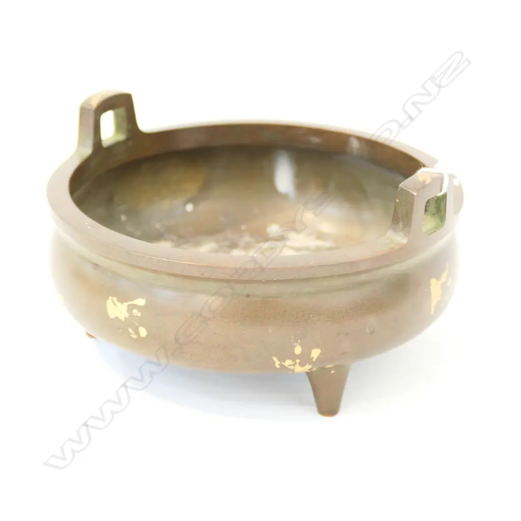 CHINESE BRONZE INCENSE BURNER 150MM DIA Image 1++