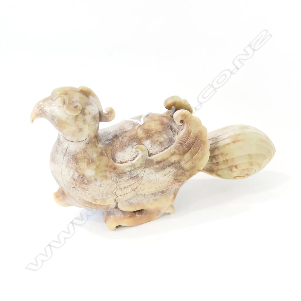 SOAPSTONE CHINESE MYTHOLOGICAL BIRD CARVING Image 1++