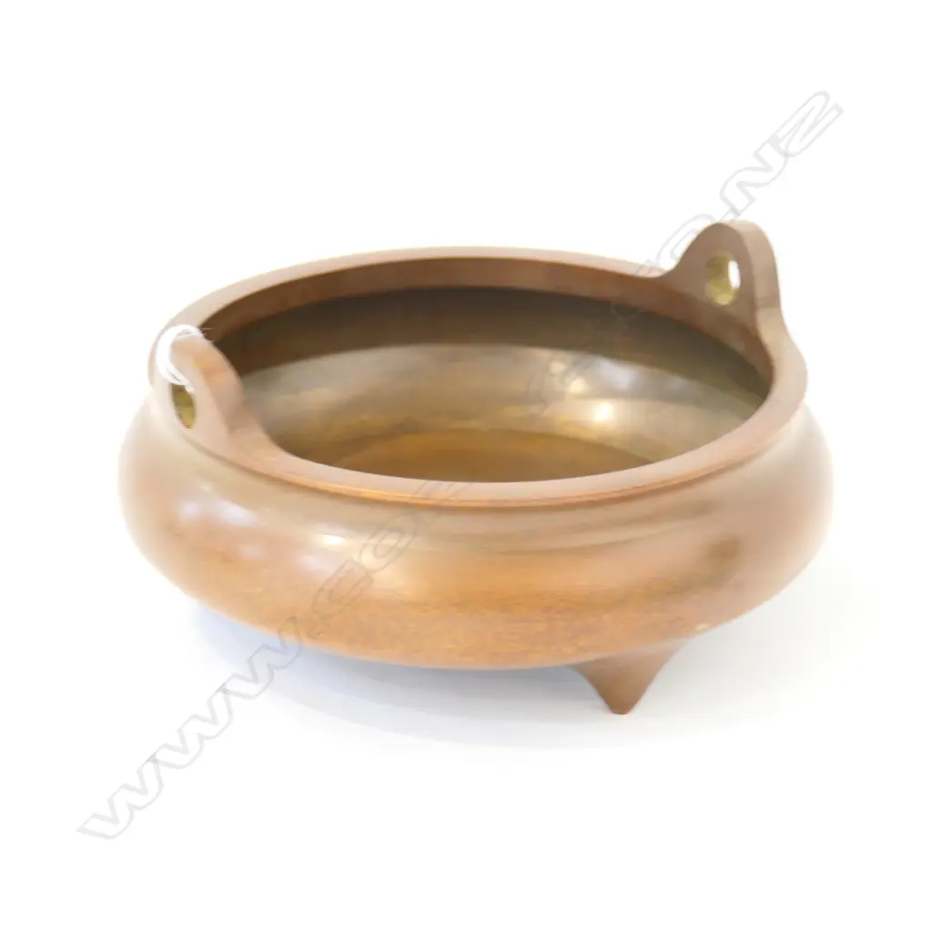CHINESE BRONZE INCENSE BURNER 135MM DIA Image 1++