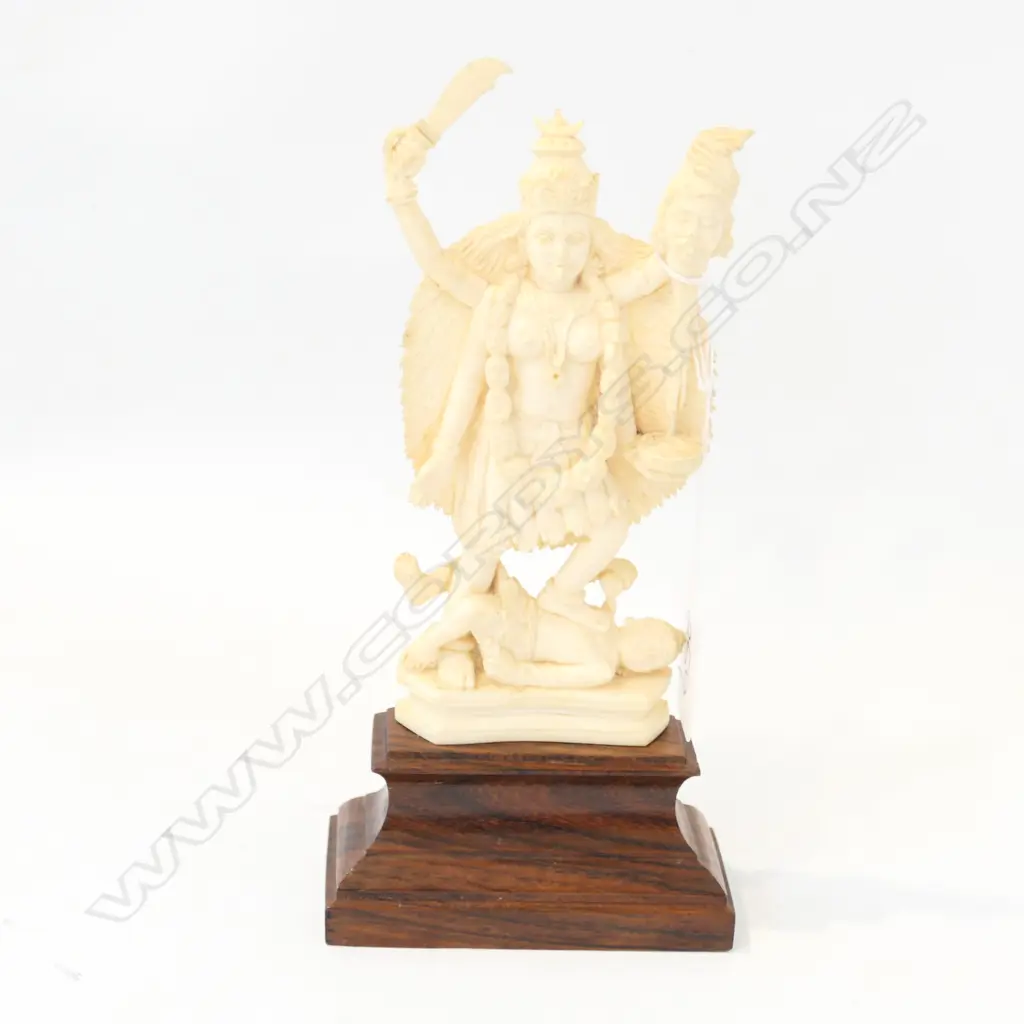CARVED IVORY INDIAN GODDESS STANDING FIGURE Image 1++