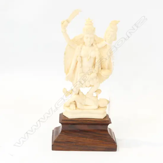CARVED IVORY INDIAN GODDESS STANDING FIGURE