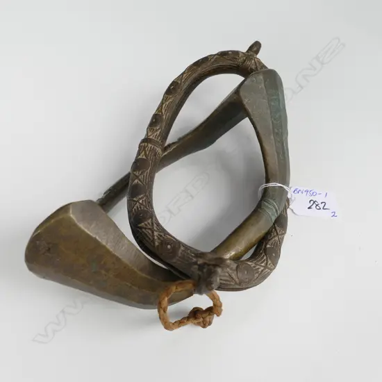 2 OLD BRONZE SENUFO Fußreife CURRENCY BRACELETS