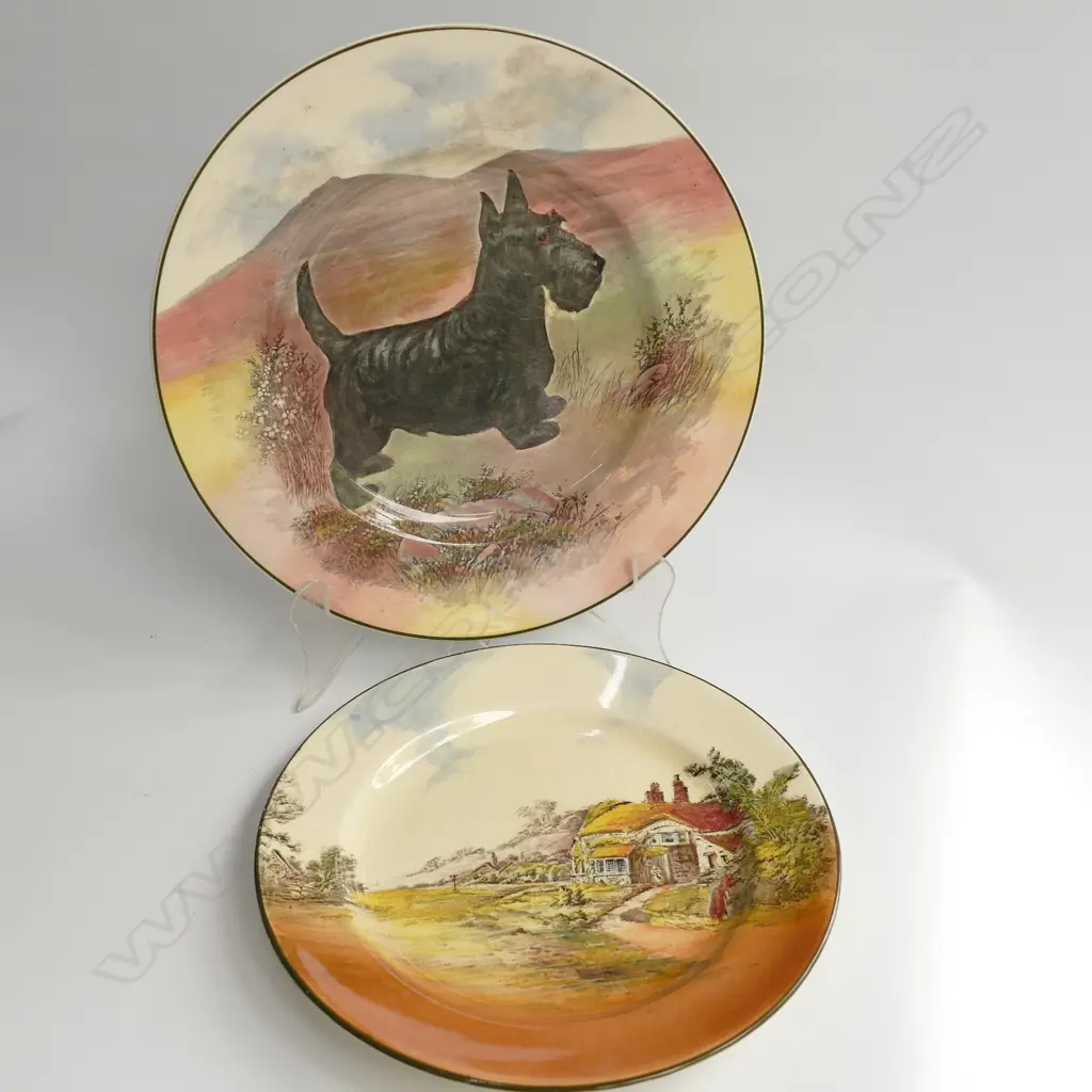 2 ROYAL DOULTON PLATES; SCOTTIE DOG 265MM DIA AND OTHER Image 1++