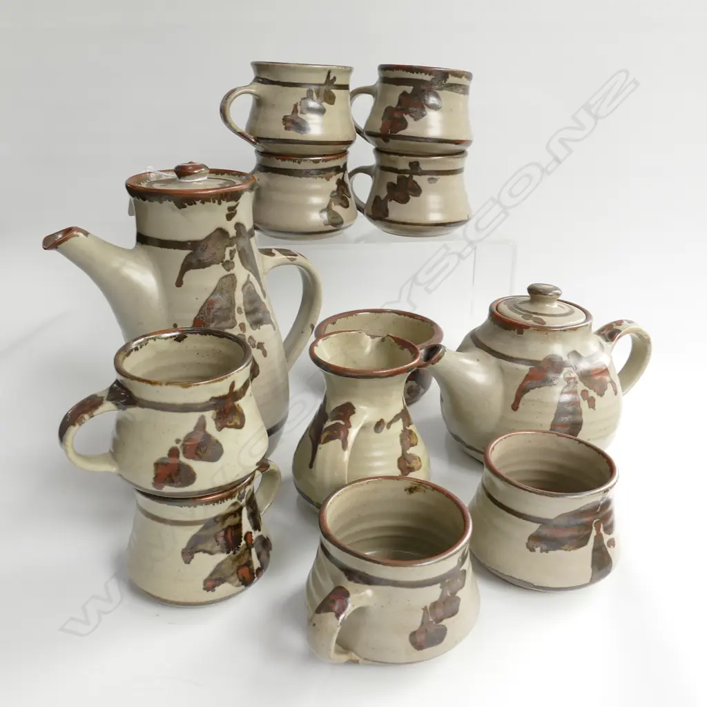 12PCE CARL VENDELBOSCH POTTERY TEA & COFFEE SET Image 1++