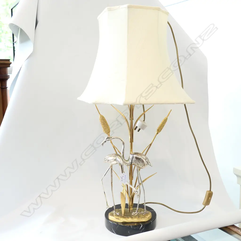 METAL FLAMINGO AND MARBLE LAMP 750MM H Image 1++