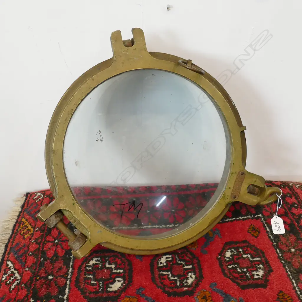 VINTAGE SHIP'S BRASS PORTHOLE  Image 1++