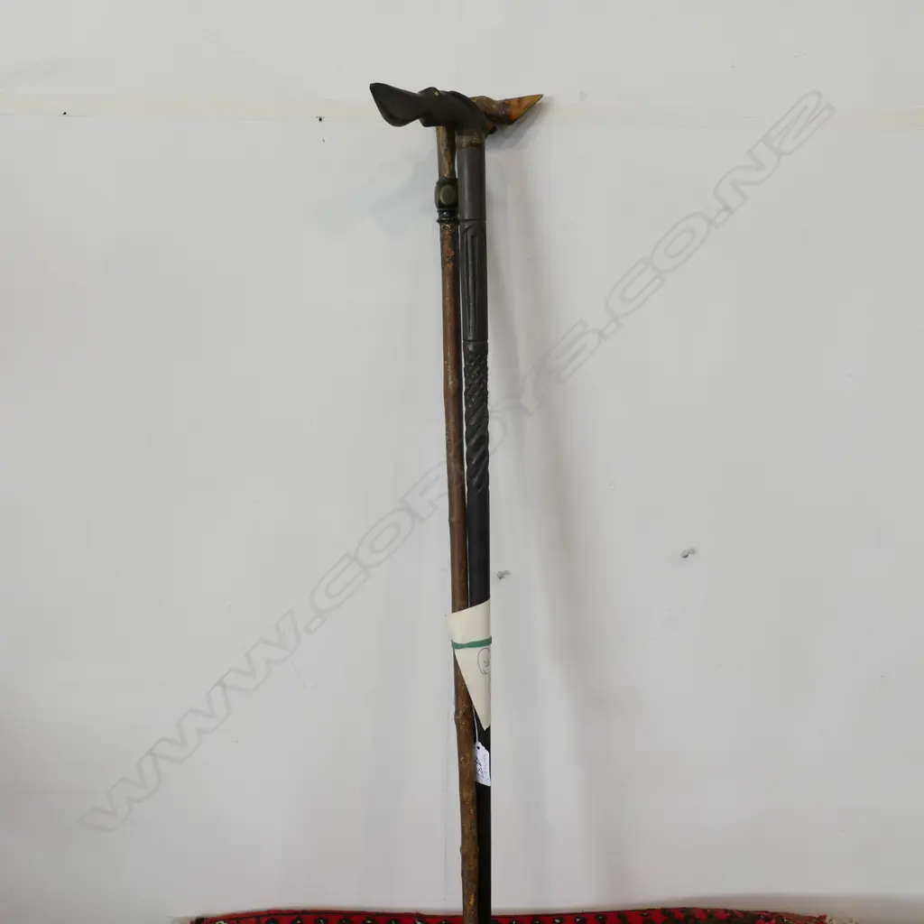 2 EARLY 20TH C AFRICAN WALKING STICKS Image 1++