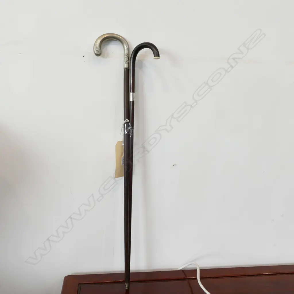 ART DECO WALKING STICK 800 SILVER BAND, IVORY TRIM, OTHER ART NOUVEAU 910MM L  Image 1++