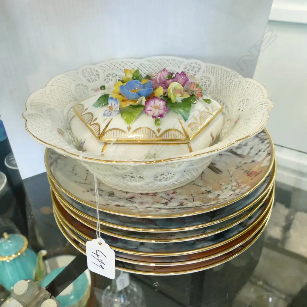 6 FRANKLIN MINT BIRD PLATES PLUS 2 PORCELAIN PCES  Image 1++