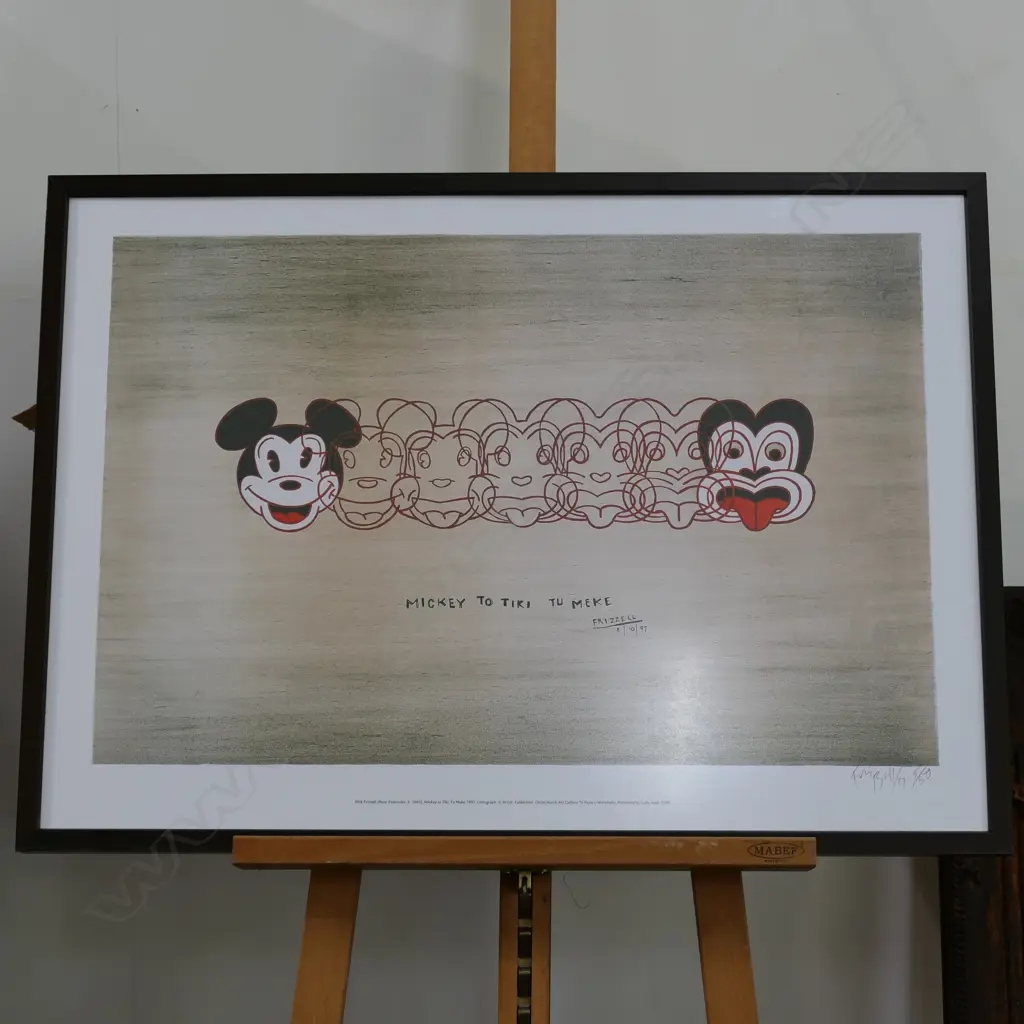 DICK FRIZZELL, EARLY ORIG LITHO  "MICKEY TO TIKI, TU MEKE" LTD EDT 5/50, SIGNED & DATED 97.  800 x 590mm Image 1++