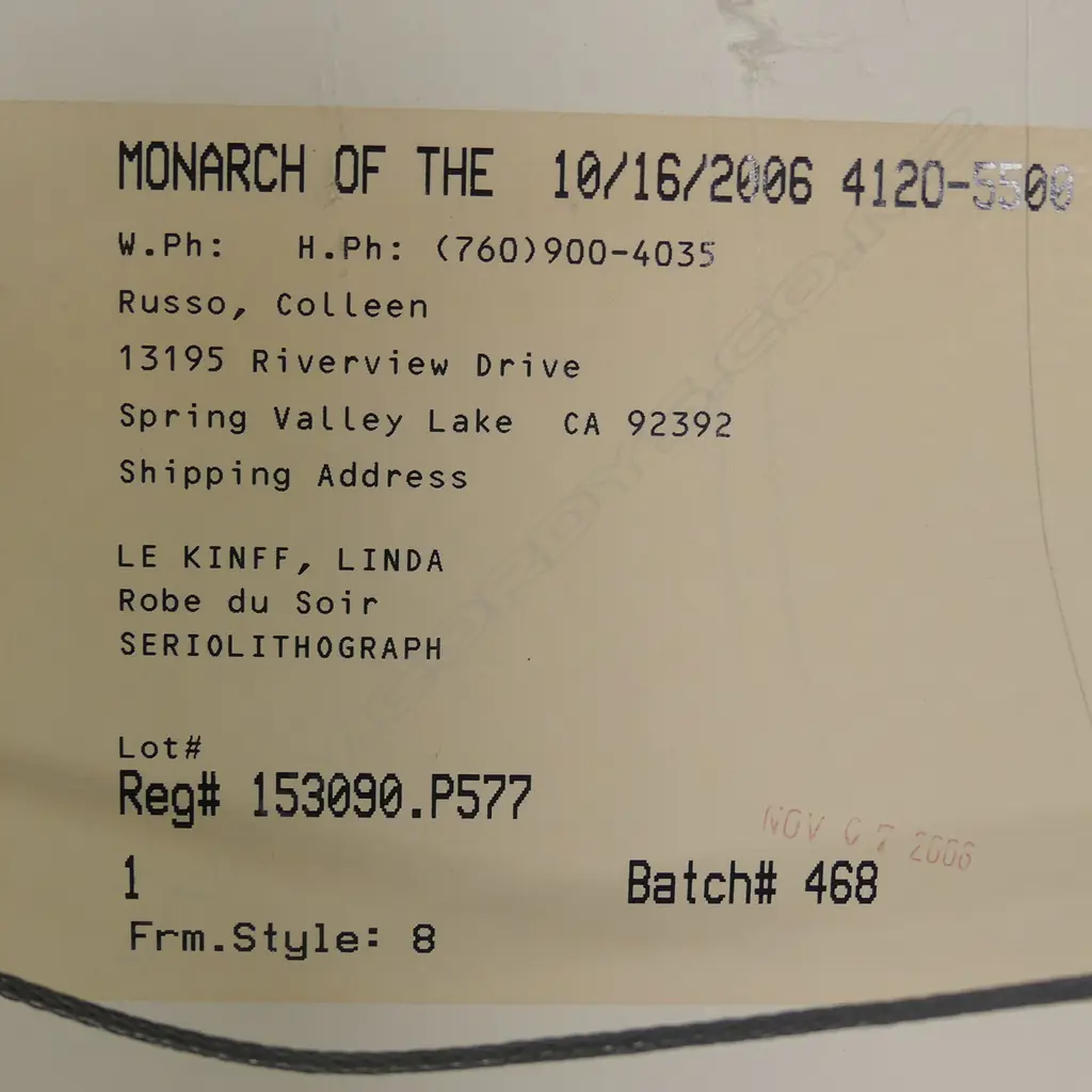 LINDA LE KINFF SERIOLITHOGRAPH IN COLOUR, SIGNED Image 1++