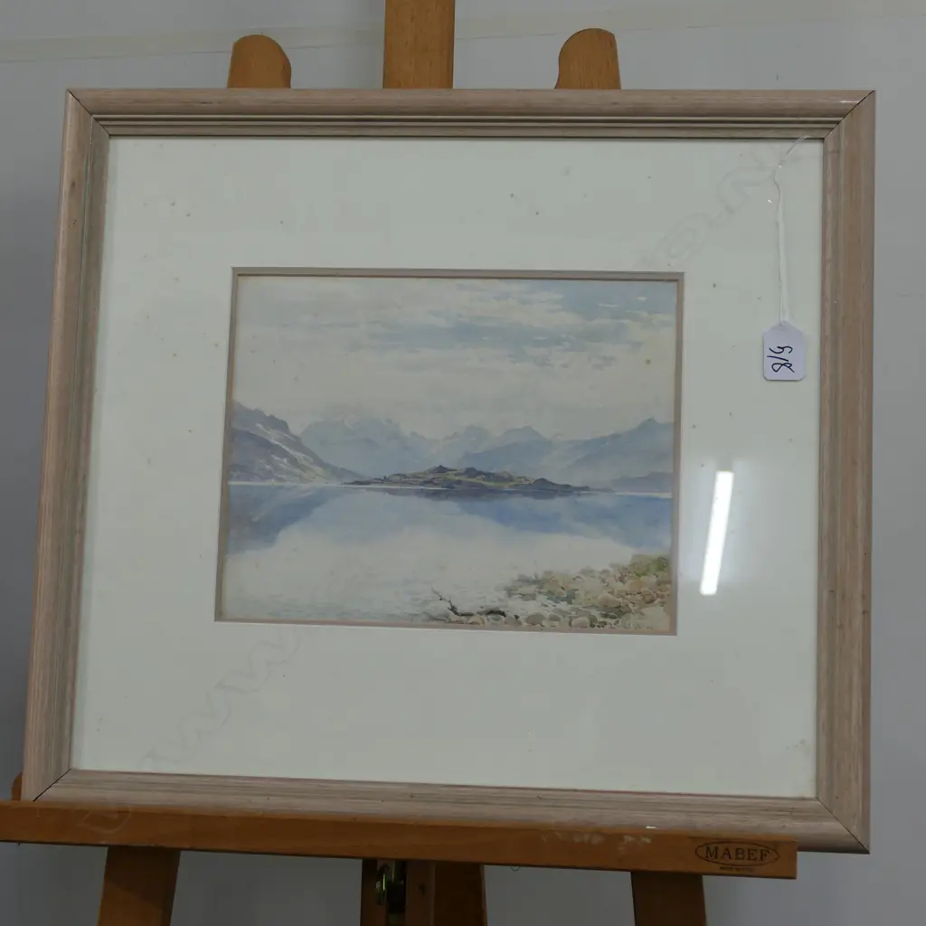 FRAMED W.J.WADHAM W/C OF STH ISLAND LAKE & MOUNTAINS W.515MM X 465MM Image 1++