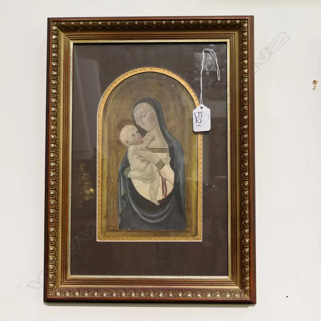 COLOUR PRINT - ITALIAN MADONNA & CHILD BY AN UNKNOWN FOLLOWER OF FRANCESCO FIMANO Image 1++