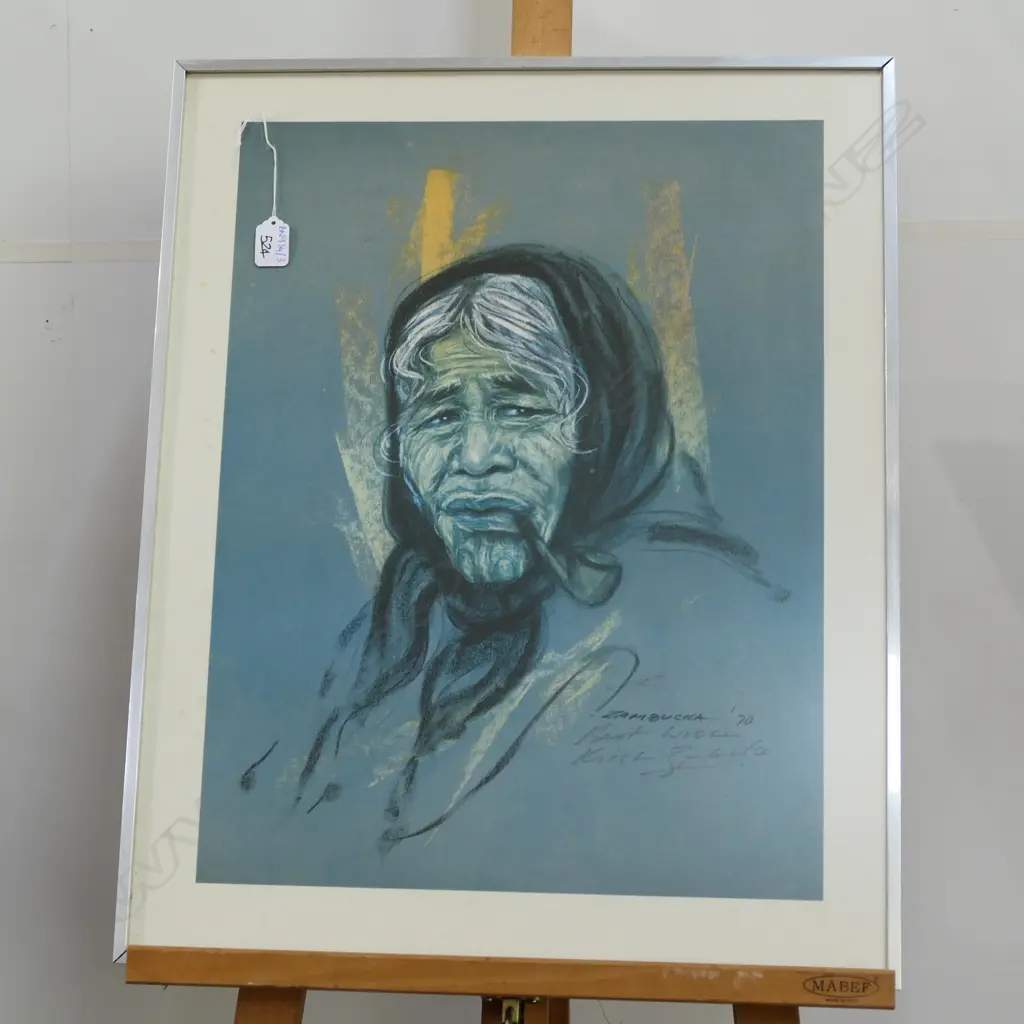 ORIGINAL KRISTIN ZAMBUCKA MOARI WOMAN PASTEL 640 X 515MM H Image 1++