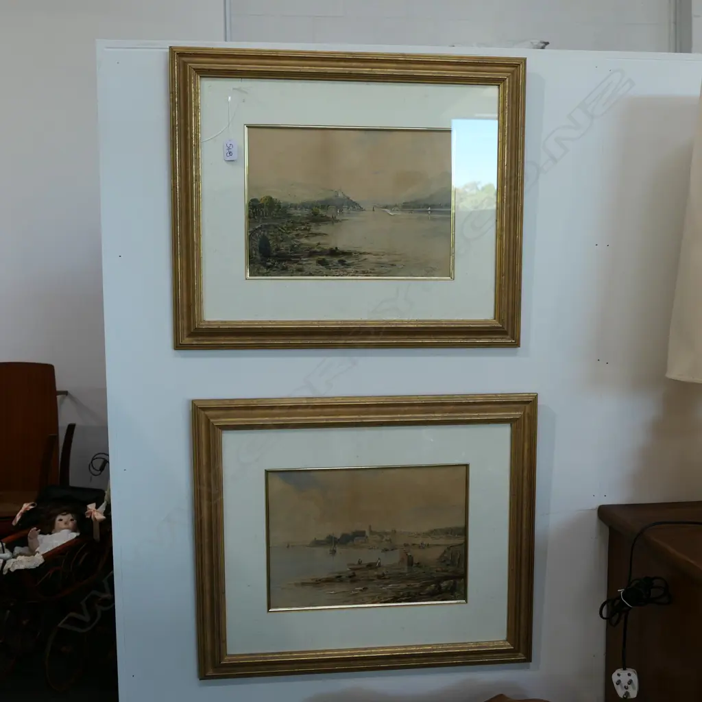 FREDERICK W. FITCH ACT. 1880 - 1925 PR FRAMED W/C '... ON THE CLYDE' 600 X 500MM Image 1++