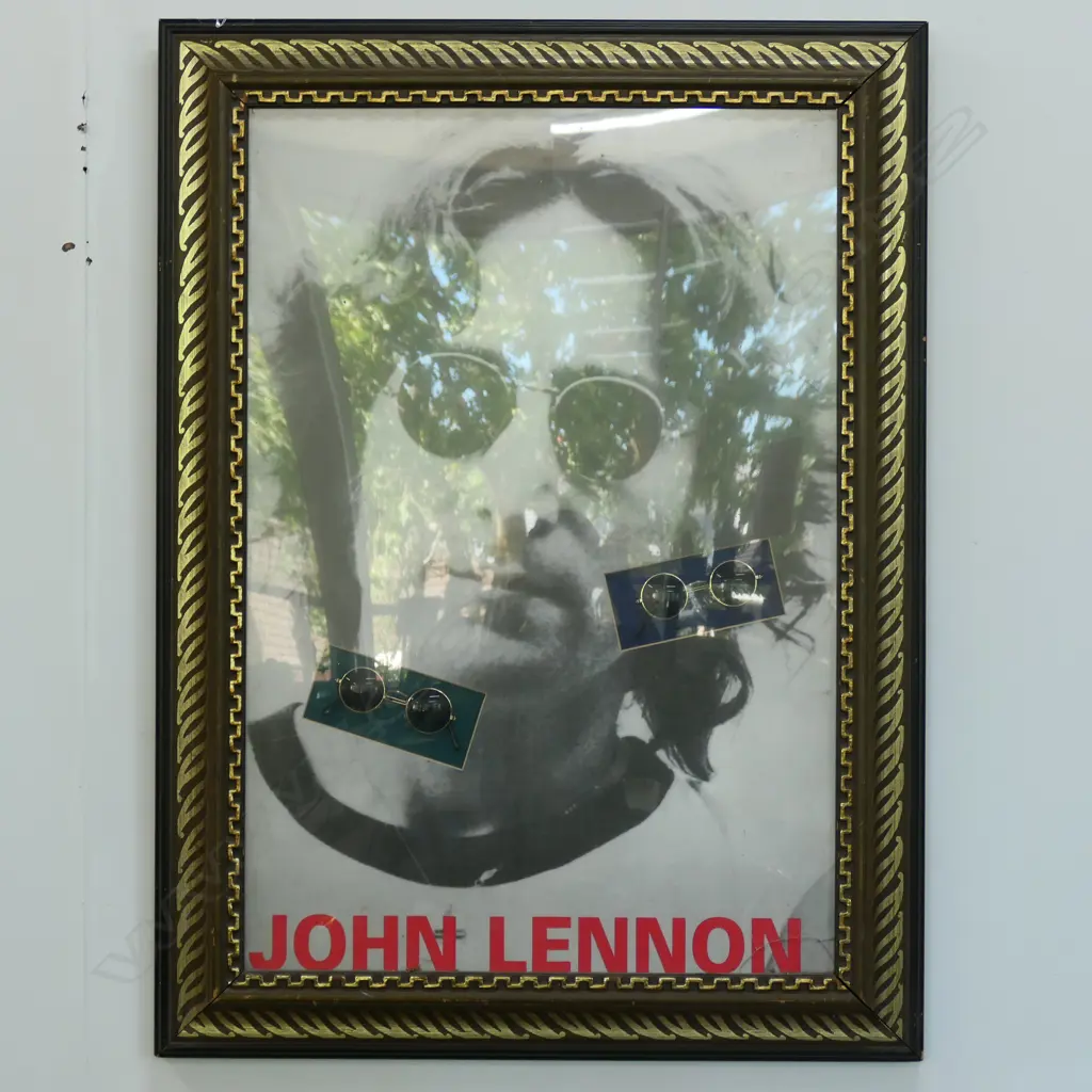 FRAMED JOHN LENNON POSTER WITH 2 PRS GLASSES 1035 X 770MM Image 1++