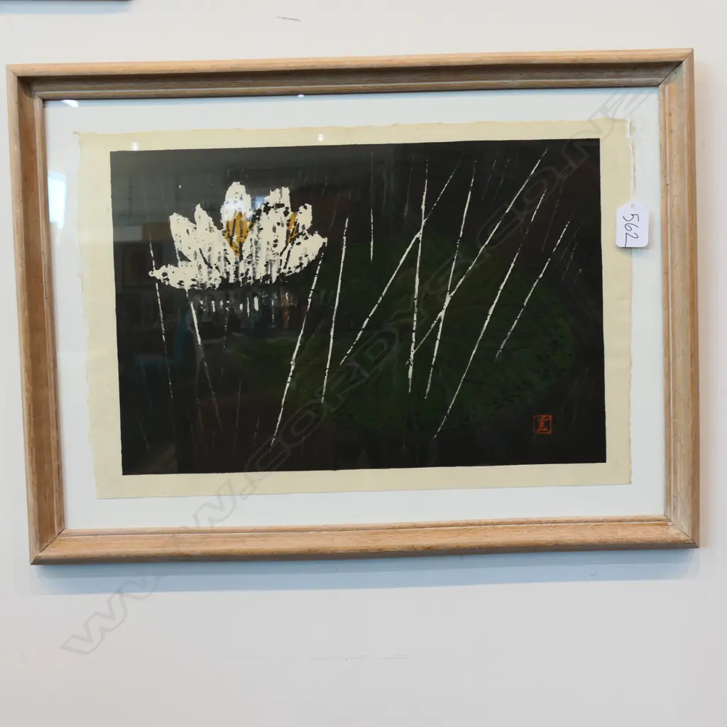 KAORU KAWANO (1916-1965) 'QUIET RAIN' WOODCUT Image 1++