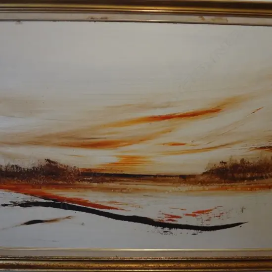 JIM CROFTS (AUST b.1922)  ACRYLIC ON BOARD, UNTITLED LANDSCAPE
