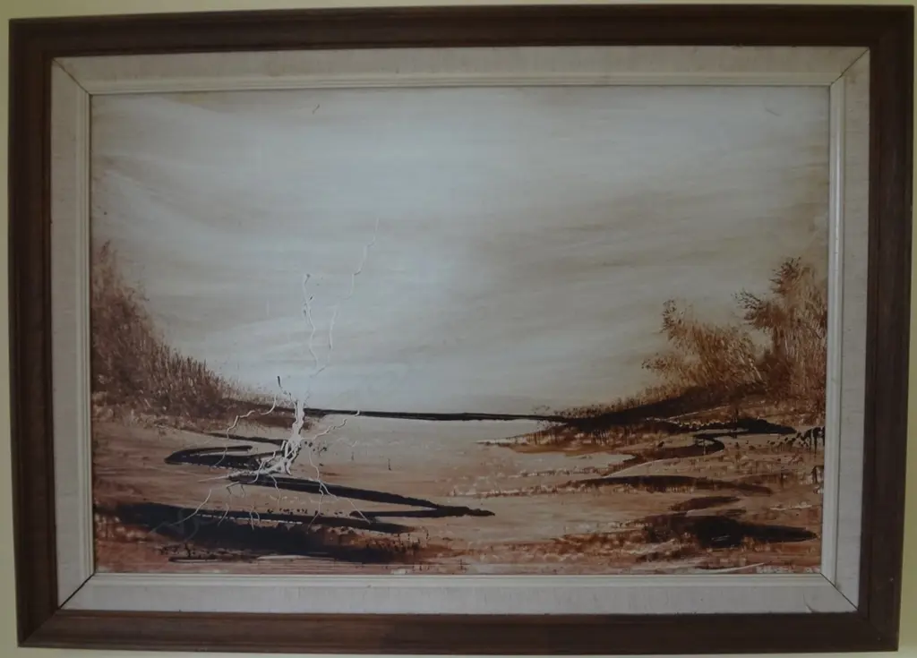 JIM CROFTS (AUST b.1922)  ACRYLIC ON BOARD, UNTITLED LANDSCAPE Image 1++