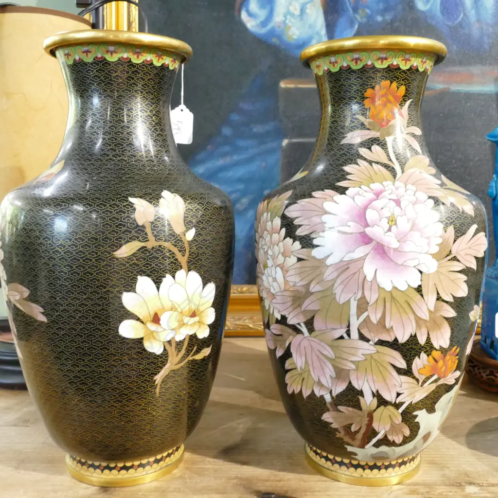PR LARGE CLOISONNE VASES Image 1++