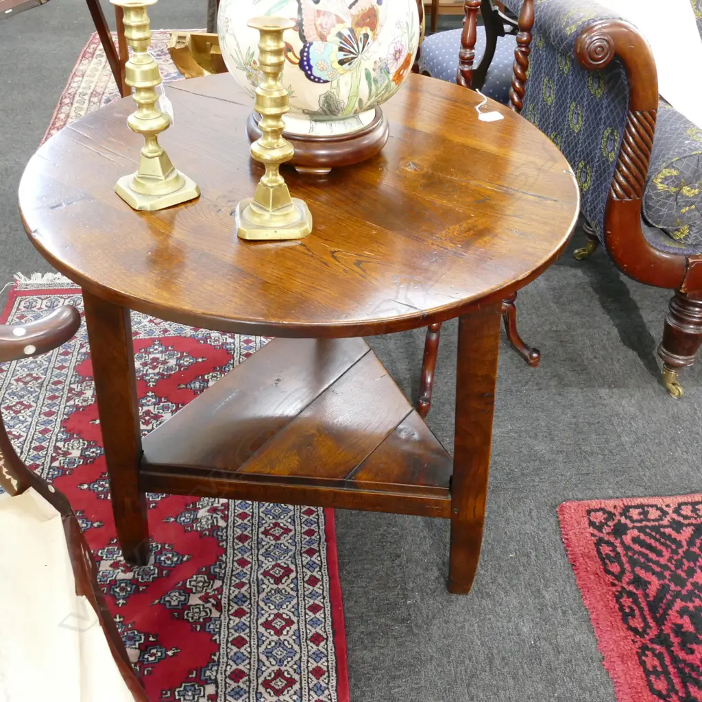 SEFTON POWRIE ATTRIB. GEO III OAK STYLE CRICKET TABLE Image 1++