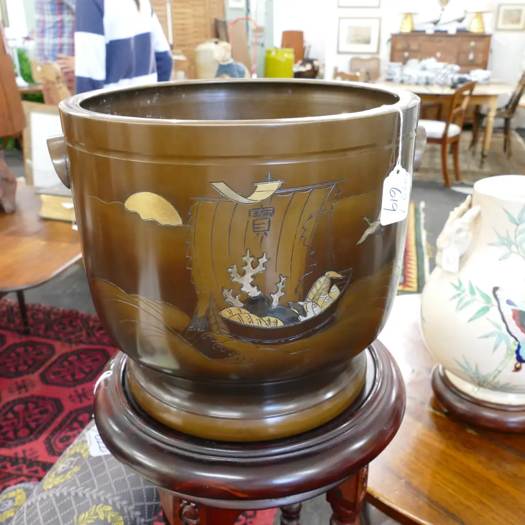 JAPANESE BRONZE FIREPOT/ JARDINIERE Image 1++