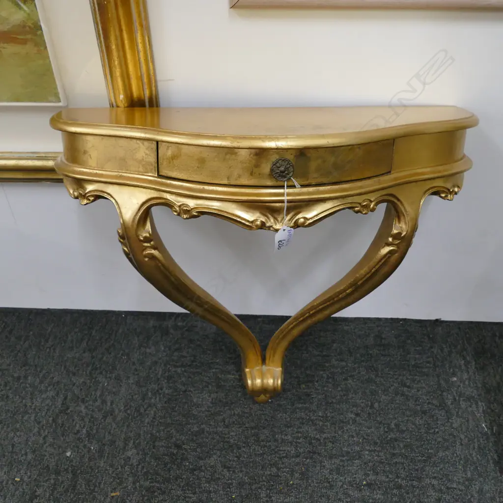GILT WALL MOUNTED TABLE 600MM W Image 1++