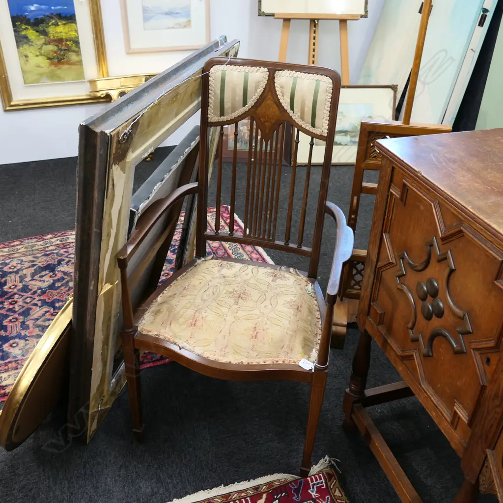 EDWARDIAN ARMCHAIR 560MM W UPHOLSTERY AF Image 1++