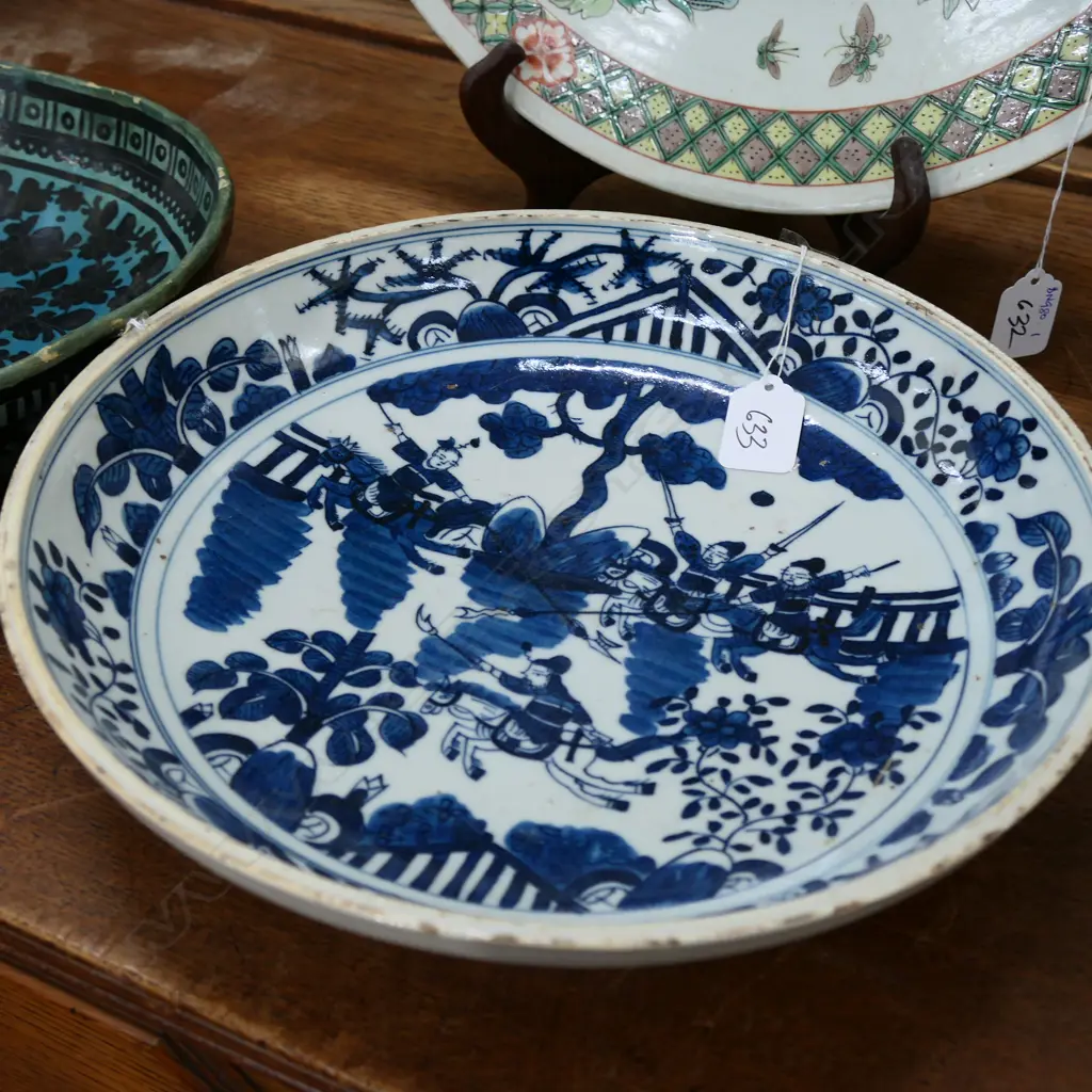 CHINESE BLUE & WHITE SHALLOW BOWL Image 1++