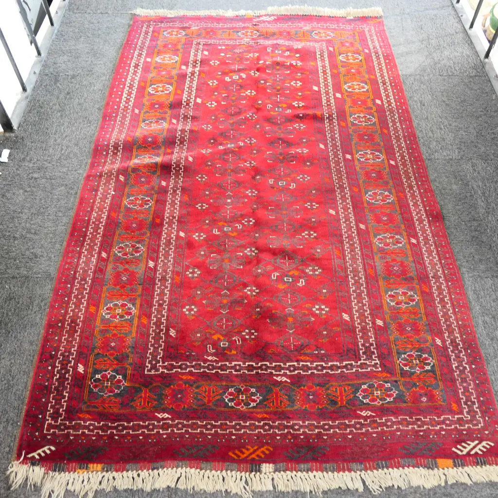 AFGHAN HAND KNOTTED RUG ALL WOOL... Image 1++