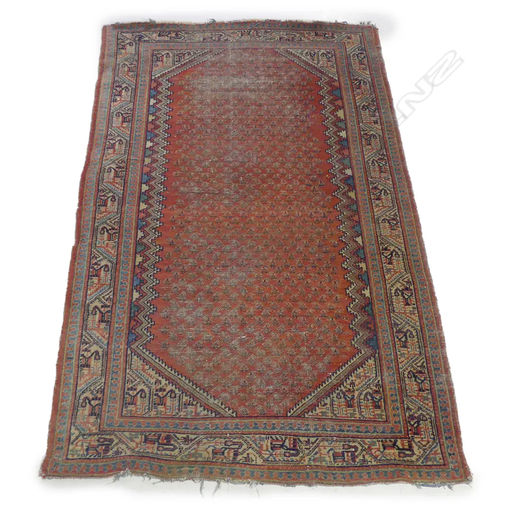 SEMI ANTIQUE HAND KNOTTED RUG, WORN,2100 X 1210 MM Image 1++