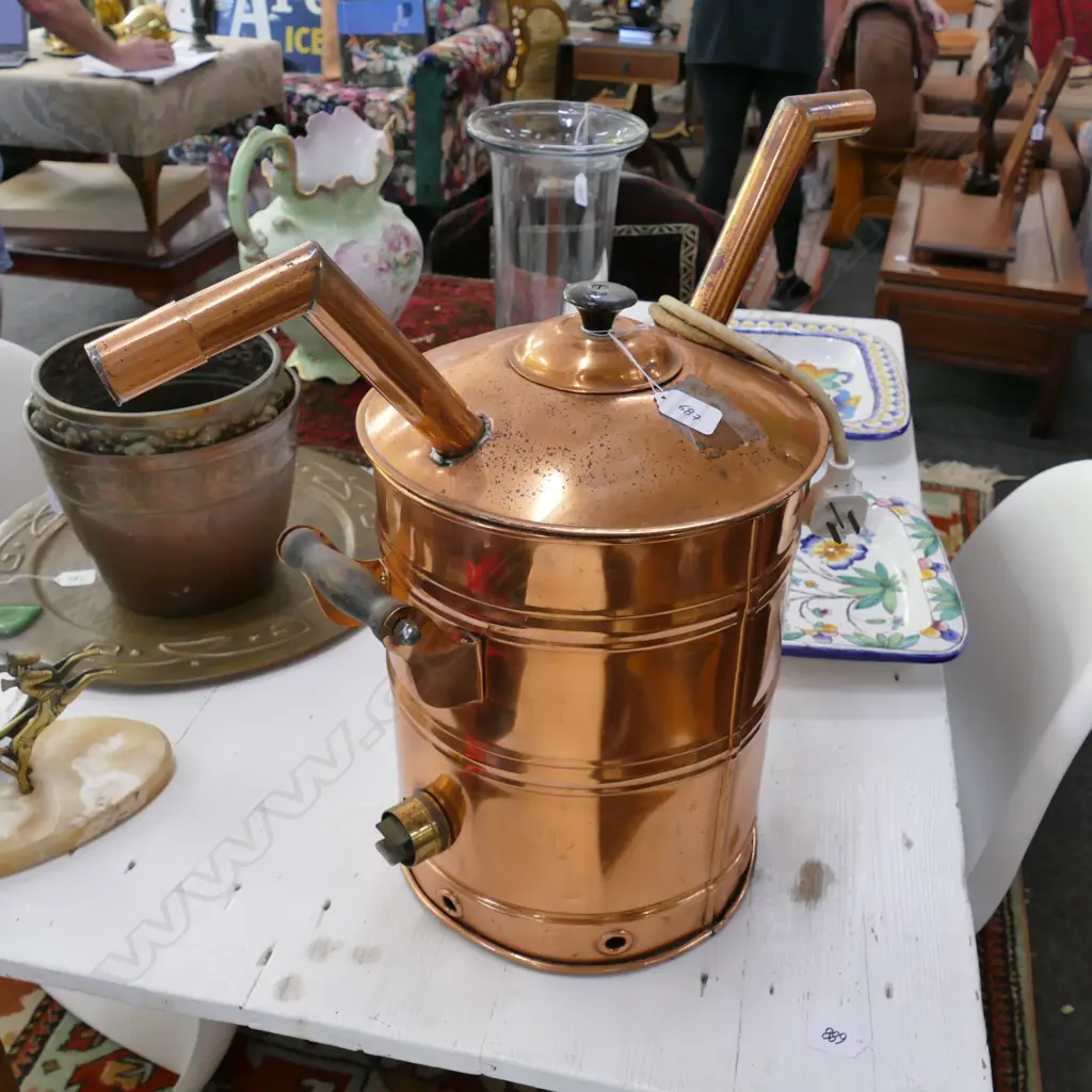 LARGE COPPER HOT WATER KETTLE 500MM H Image 1++