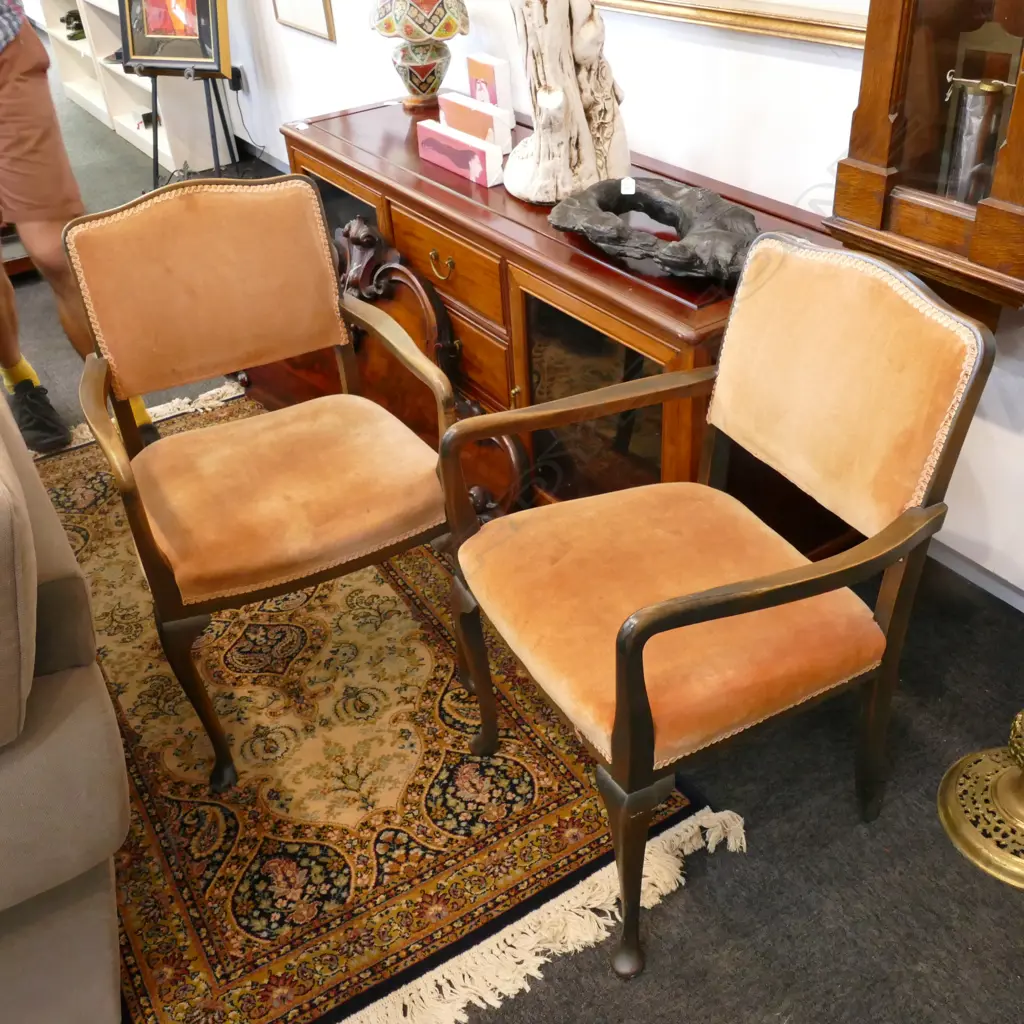PR ORANGE VELVET ARMCHAIRS Image 1++
